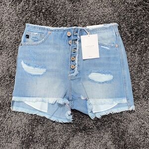 KanCan Light Blue Distressed Jean Shorts